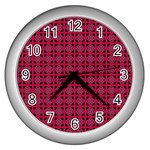 DF Ricky Purplish Wall Clock (Silver) Front