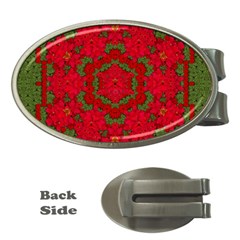 Bloom In Yule  Mandala Season Colors Money Clips (oval)  by pepitasart