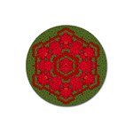 Bloom In Yule  Mandala Season Colors Magnet 3  (Round) Front