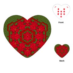 Bloom In Yule  Mandala Season Colors Playing Cards Single Design (heart) by pepitasart