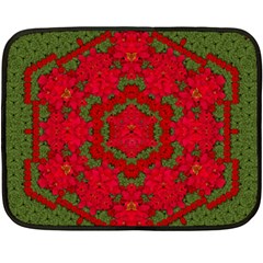 Bloom In Yule  Mandala Season Colors Double Sided Fleece Blanket (mini)  by pepitasart