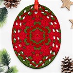 Bloom In Yule  Mandala Season Colors Oval Filigree Ornament (Two Sides) Back