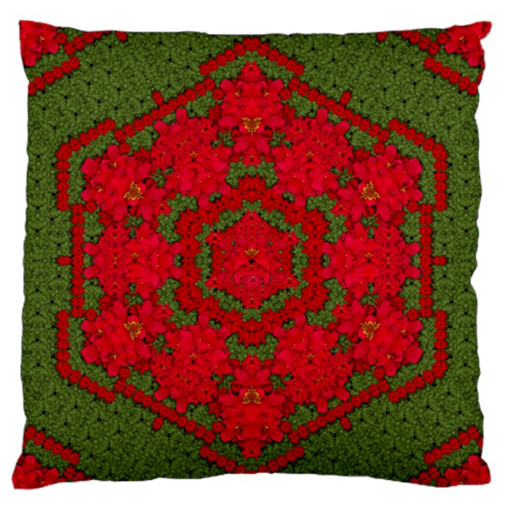 Bloom In Yule  Mandala Season Colors Large Flano Cushion Case (Two Sides)