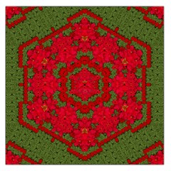 Bloom In Yule  Mandala Season Colors Large Satin Scarf (square) by pepitasart