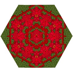 Bloom In Yule  Mandala Season Colors Wooden Puzzle Hexagon