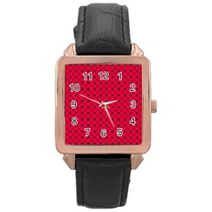 DF Magenta Legend Rose Gold Leather Watch 