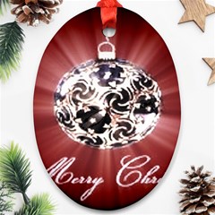 Merry Christmas Ornamental Ornament (oval) by christmastore