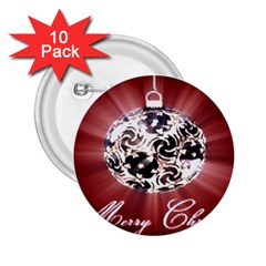 Merry Christmas Ornamental 2 25  Buttons (10 Pack)  by christmastore