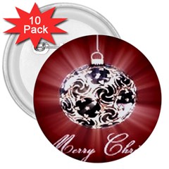 Merry Christmas Ornamental 3  Buttons (10 Pack) 