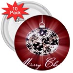 Merry Christmas Ornamental 3  Buttons (10 pack)  Front