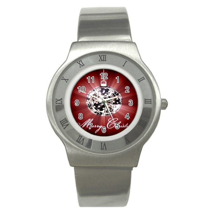 Merry Christmas Ornamental Stainless Steel Watch