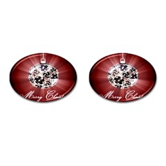 Merry Christmas Ornamental Cufflinks (oval) by christmastore