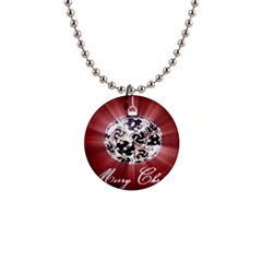 Merry Christmas Ornamental 1  Button Necklace by christmastore