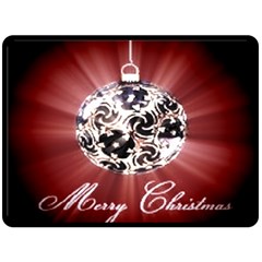 Merry Christmas Ornamental Fleece Blanket (large)  by christmastore