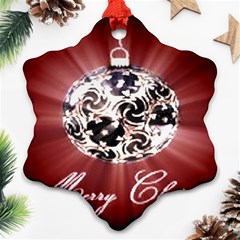 Merry Christmas Ornamental Ornament (snowflake) by christmastore