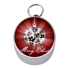 Merry Christmas Ornamental Mini Silver Compasses