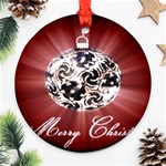 Merry Christmas Ornamental Ornament (Round) Front