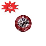 Merry Christmas Ornamental 1  Mini Buttons (10 pack)  Front