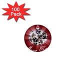 Merry Christmas Ornamental 1  Mini Buttons (100 pack)  Front