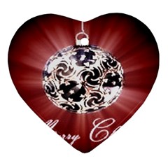 Merry Christmas Ornamental Heart Ornament (two Sides) by christmastore