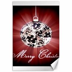 Merry Christmas Ornamental Canvas 24  X 36 