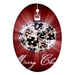 Merry Christmas Ornamental Ornament (oval) by christmastore