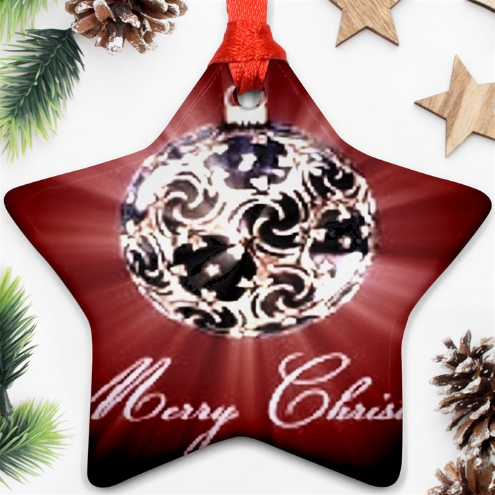 Merry Christmas Ornamental Ornament (Star)