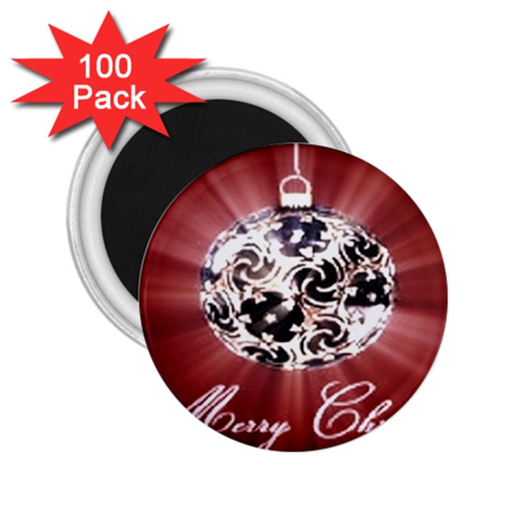 Merry Christmas Ornamental 2.25  Magnets (100 pack) 