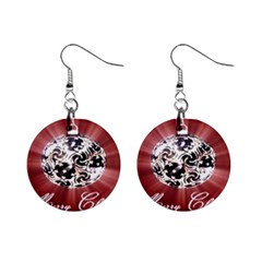 Merry Christmas Ornamental Mini Button Earrings by christmastore