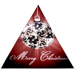 Merry Christmas Ornamental Wooden Puzzle Triangle by christmastore