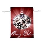 Merry Christmas Ornamental Lightweight Drawstring Pouch (M) Front