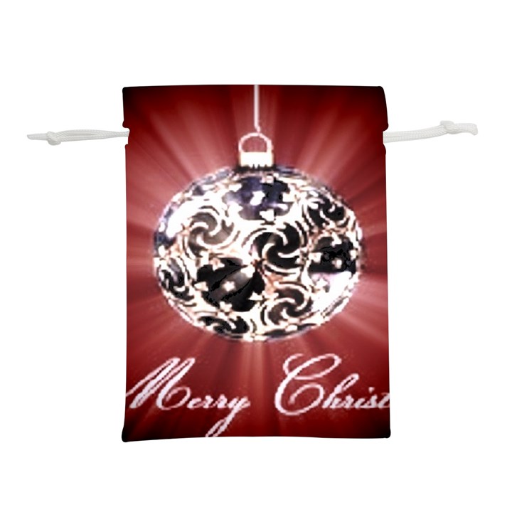 Merry Christmas Ornamental Lightweight Drawstring Pouch (M)