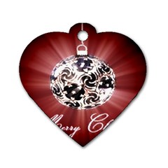 Merry Christmas Ornamental Dog Tag Heart (two Sides) by christmastore