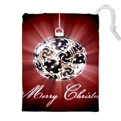 Merry Christmas Ornamental Drawstring Pouch (5xl) by christmastore