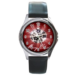 Merry Christmas Ornamental Round Metal Watch by christmastore