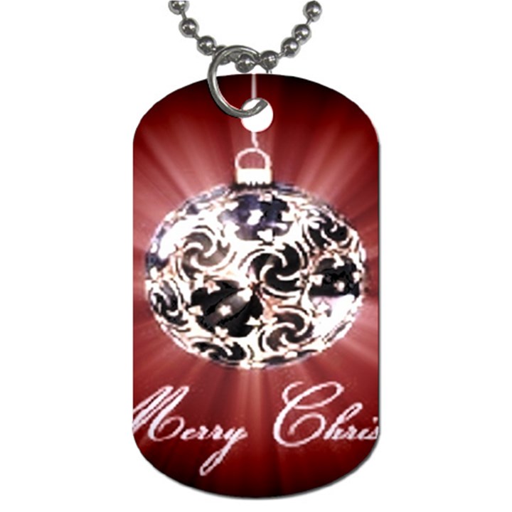 Merry Christmas Ornamental Dog Tag (Two Sides)