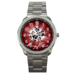 Merry Christmas Ornamental Sport Metal Watch by christmastore