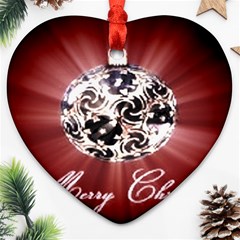 Merry Christmas Ornamental Heart Ornament (two Sides) by christmastore