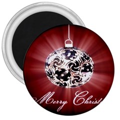 Merry Christmas Ornamental 3  Magnets by christmastore