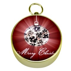 Merry Christmas Ornamental Gold Compasses