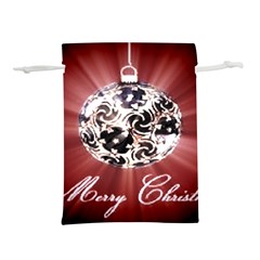 Merry Christmas Ornamental Lightweight Drawstring Pouch (l) by christmastore