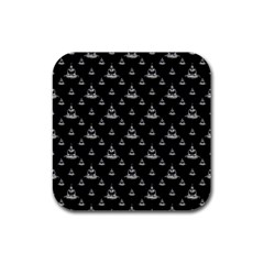 Buddhism Motif Print Pattern Design Rubber Square Coaster (4 Pack)  by dflcprintsclothing