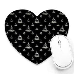 Buddhism Motif Print Pattern Design Heart Mousepads by dflcprintsclothing