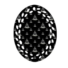 Buddhism Motif Print Pattern Design Oval Filigree Ornament (two Sides) by dflcprintsclothing