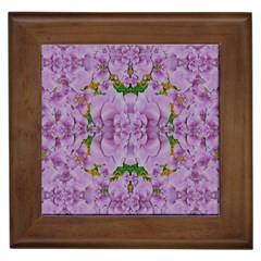 Fauna Flowers In Gold And Fern Ornate Framed Tile by pepitasart