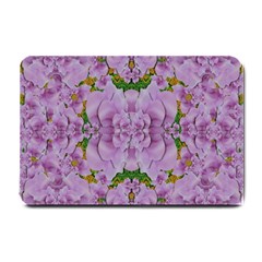 Fauna Flowers In Gold And Fern Ornate Small Doormat  by pepitasart