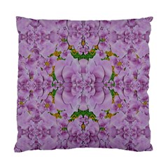 Fauna Flowers In Gold And Fern Ornate Standard Cushion Case (two Sides) by pepitasart