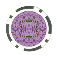 Fauna Flowers In Gold And Fern Ornate Poker Chip Card Guard (10 Pack) by pepitasart