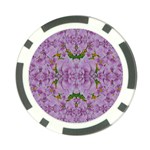 Fauna Flowers In Gold And Fern Ornate Poker Chip Card Guard (10 pack) Front