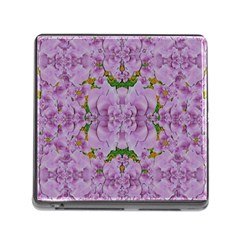 Fauna Flowers In Gold And Fern Ornate Memory Card Reader (square 5 Slot) by pepitasart